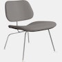Eames Molded Plywood Lounge Chair Metal Base (LCM) - Upholstered,  Ebony,  Prone Leather,  Script,  Chrome