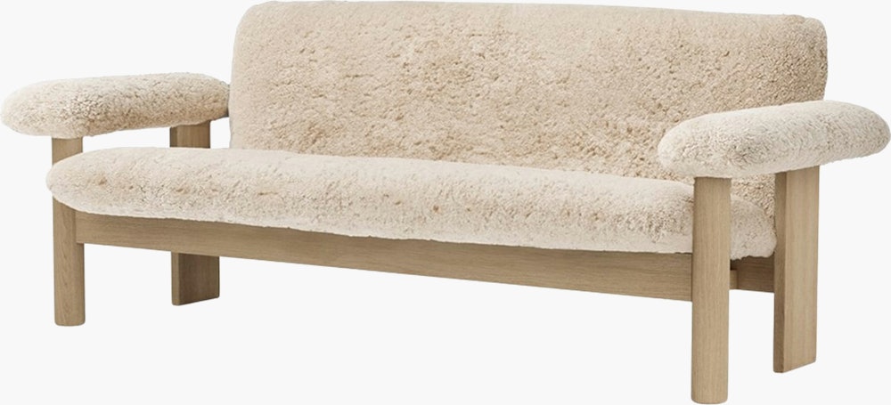 Brasilia Sofa - Natural Oak, Sheepskin, Nature