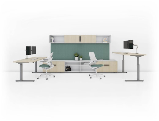 anchor credenza tackboard overhead storage private office shared generation kstand height adjustable 