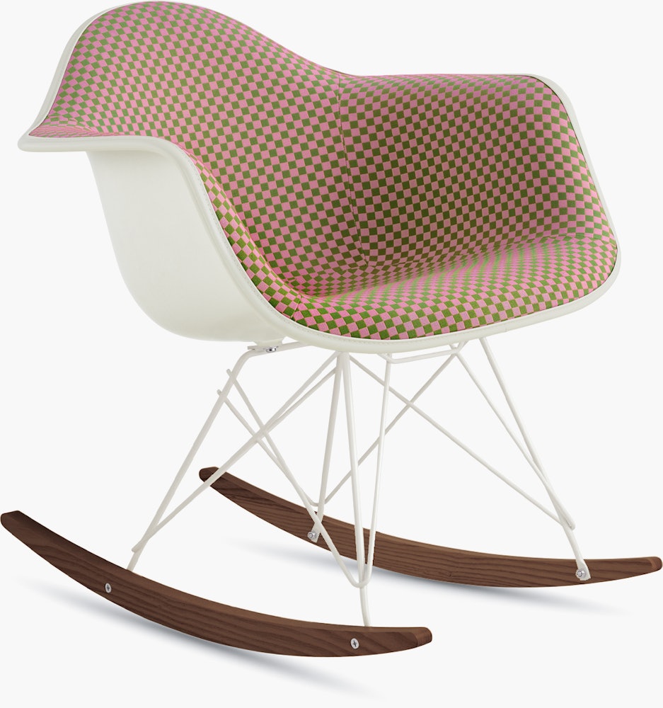Eames Upholstered Molded Plastic Armchair,  Rocker Base
