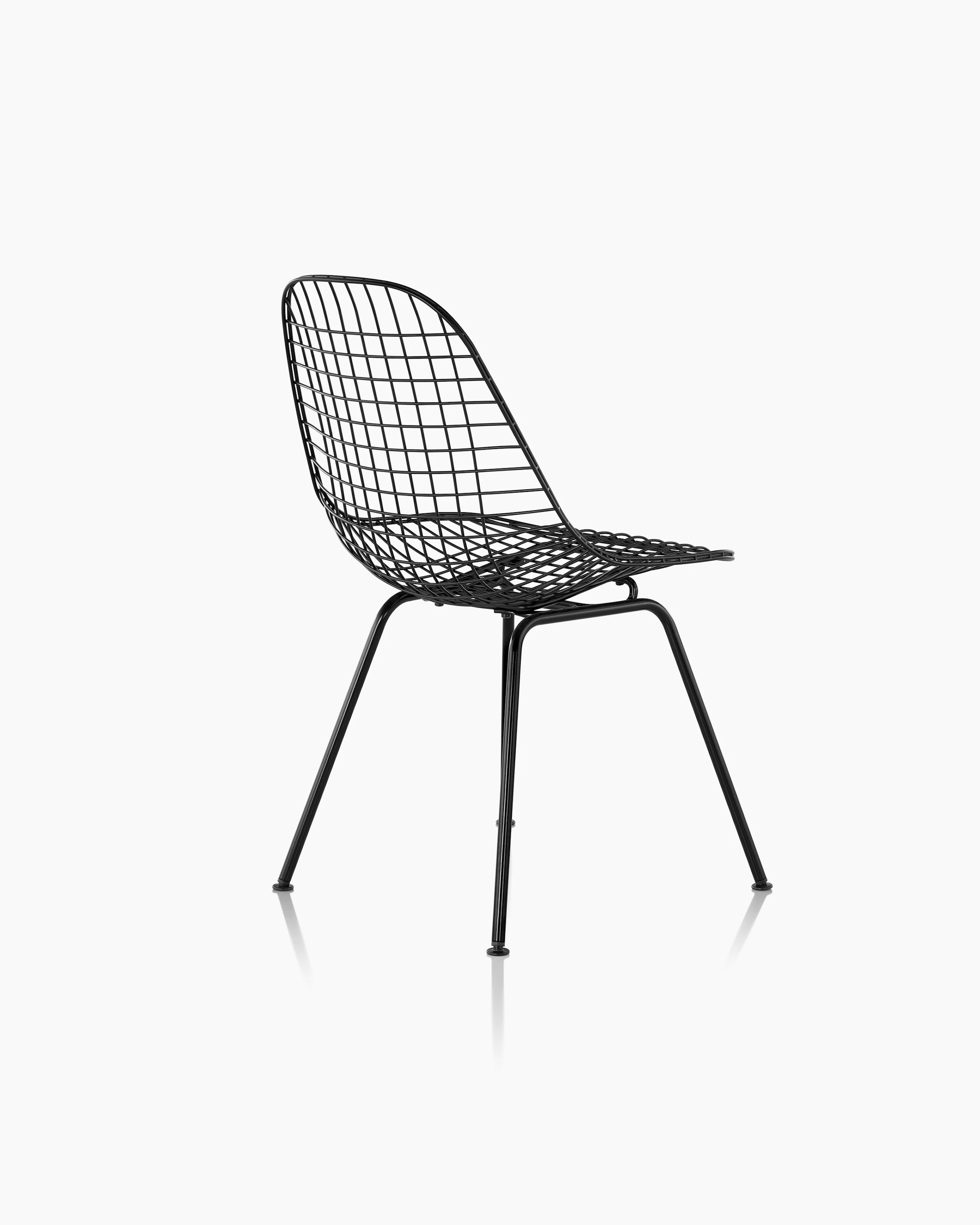 Eames Wire Chair Outdoor with black finish and wire base.