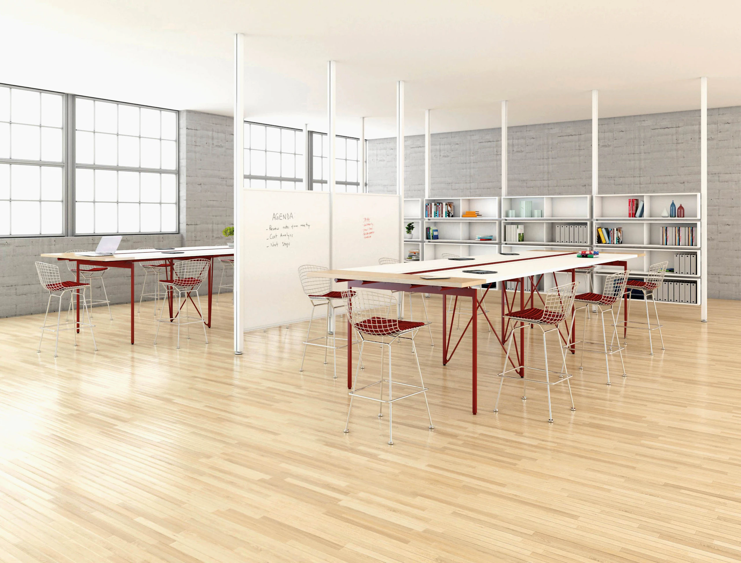 Knoll Antenna Standing Height Table with Interpole Storage