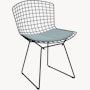 Bertoia Side Chair with Outdoor Cushion Black, Utopia, Skylight