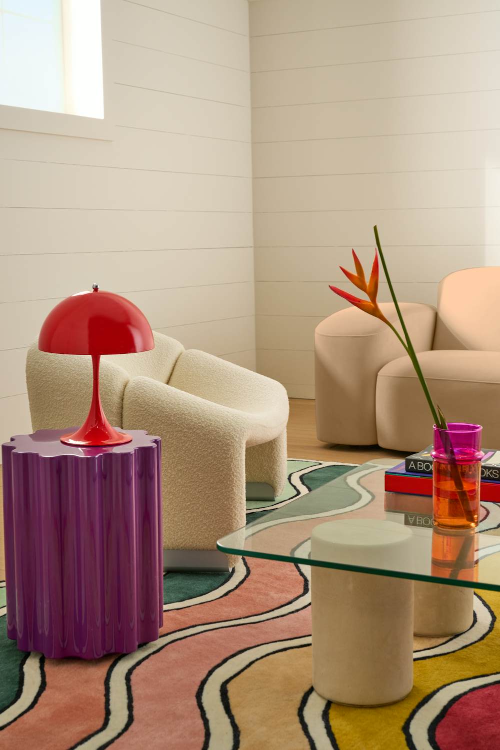 Muse Sofa, Groovy Chair, Pacha and Tide Coffee with Brite Rug