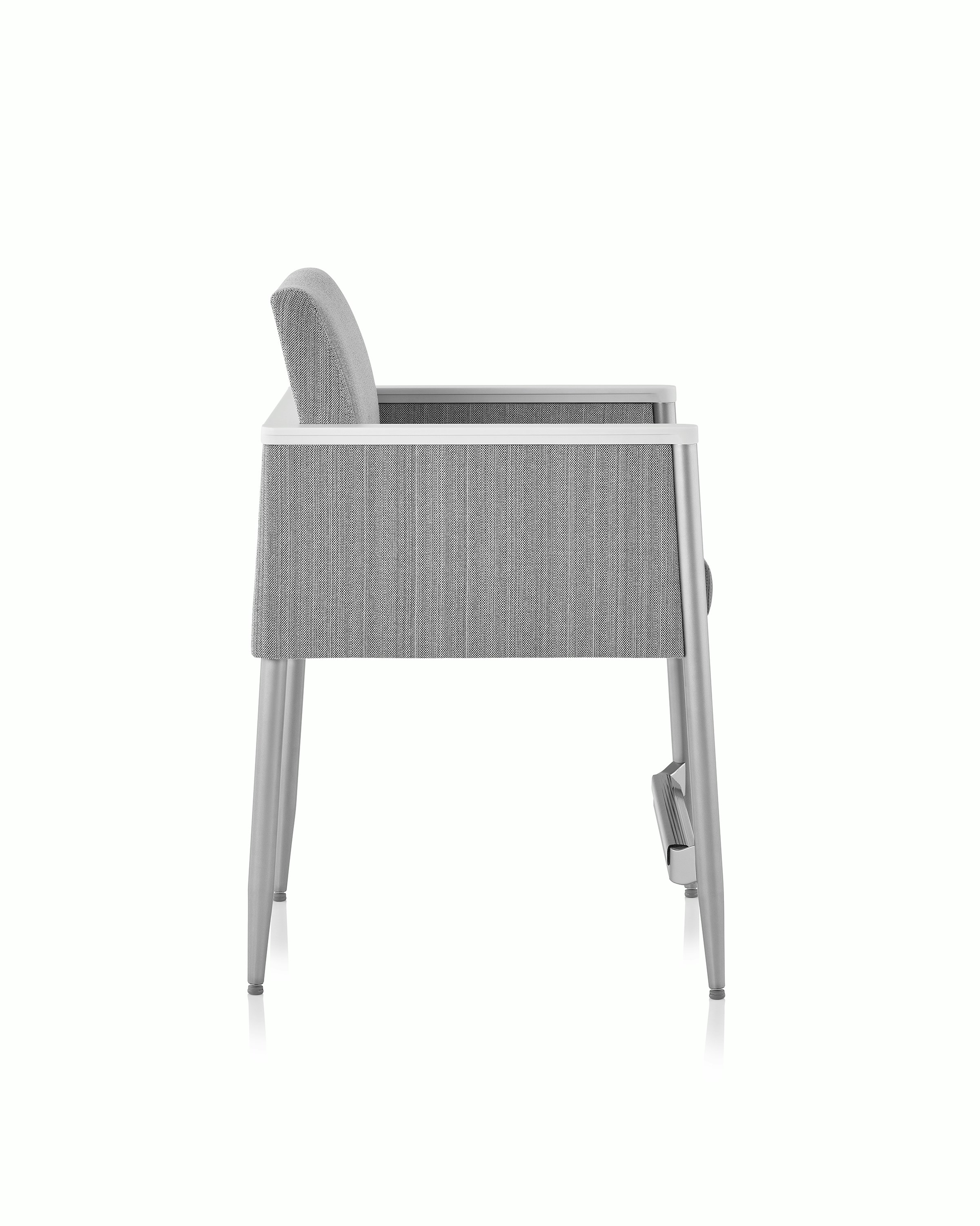 Side view of Palisade Easy Access seating on white sweep.