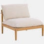 Terassi Armless Single Seat Module - Papyrus, Teak