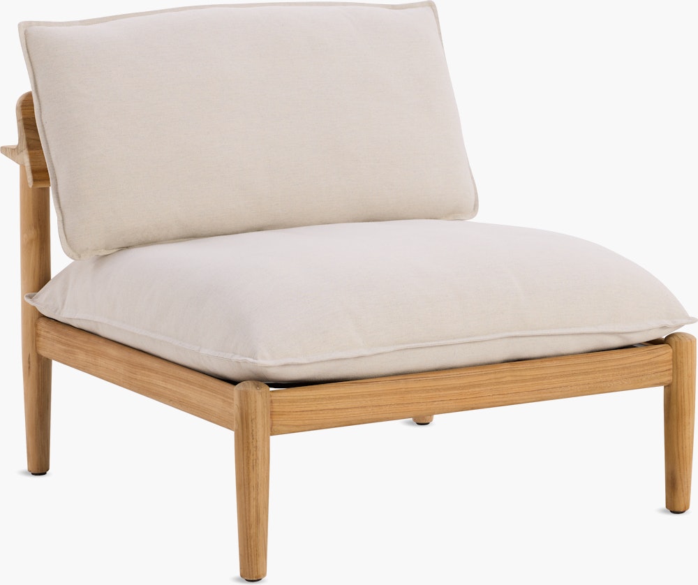 Terassi Armless Single Seat Module - Papyrus, Teak