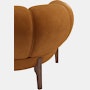 Croissant Sofa in Cuoio Chamois Leather and Oiled Walnut frame