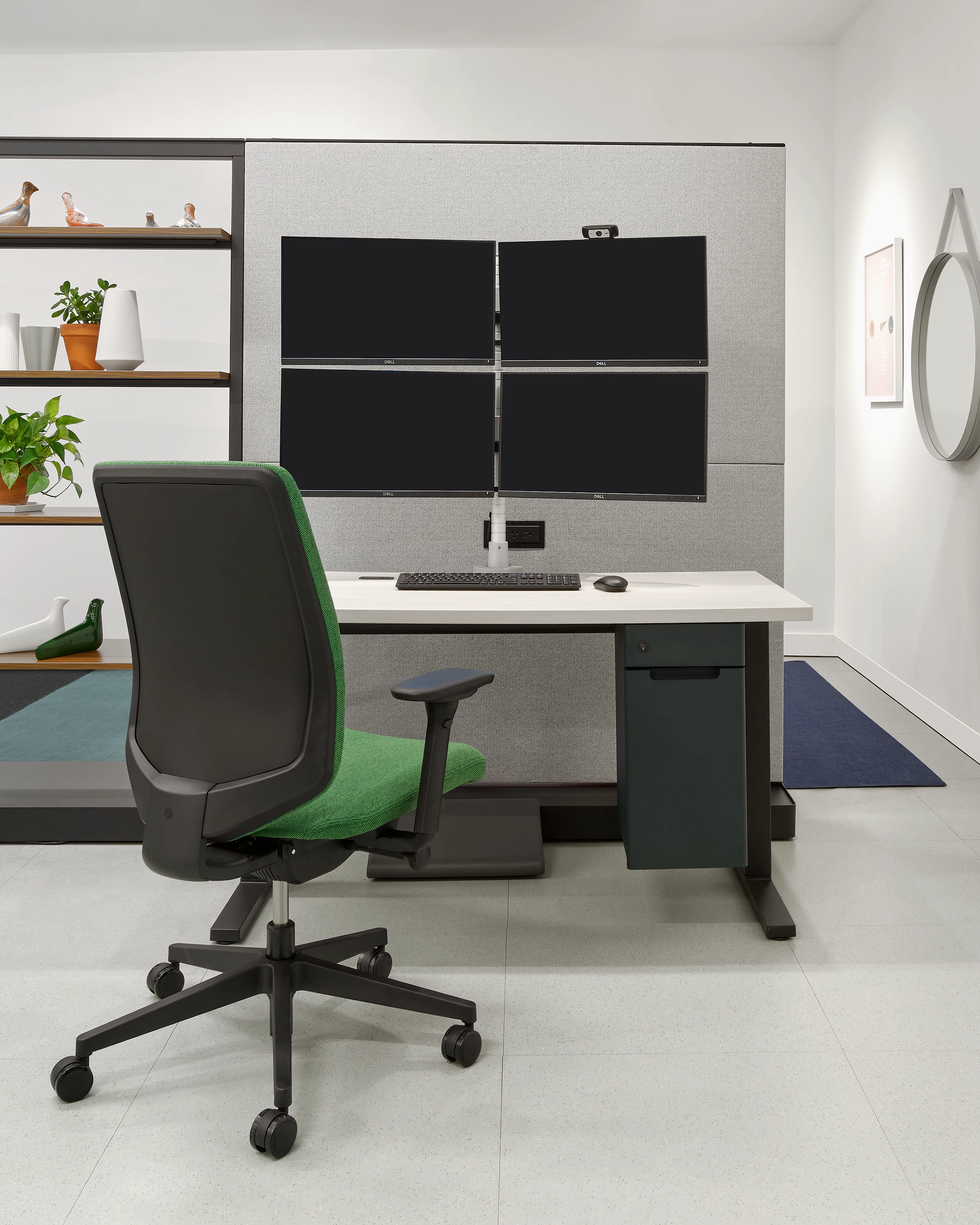 Showroom vignette of a virtual care command center