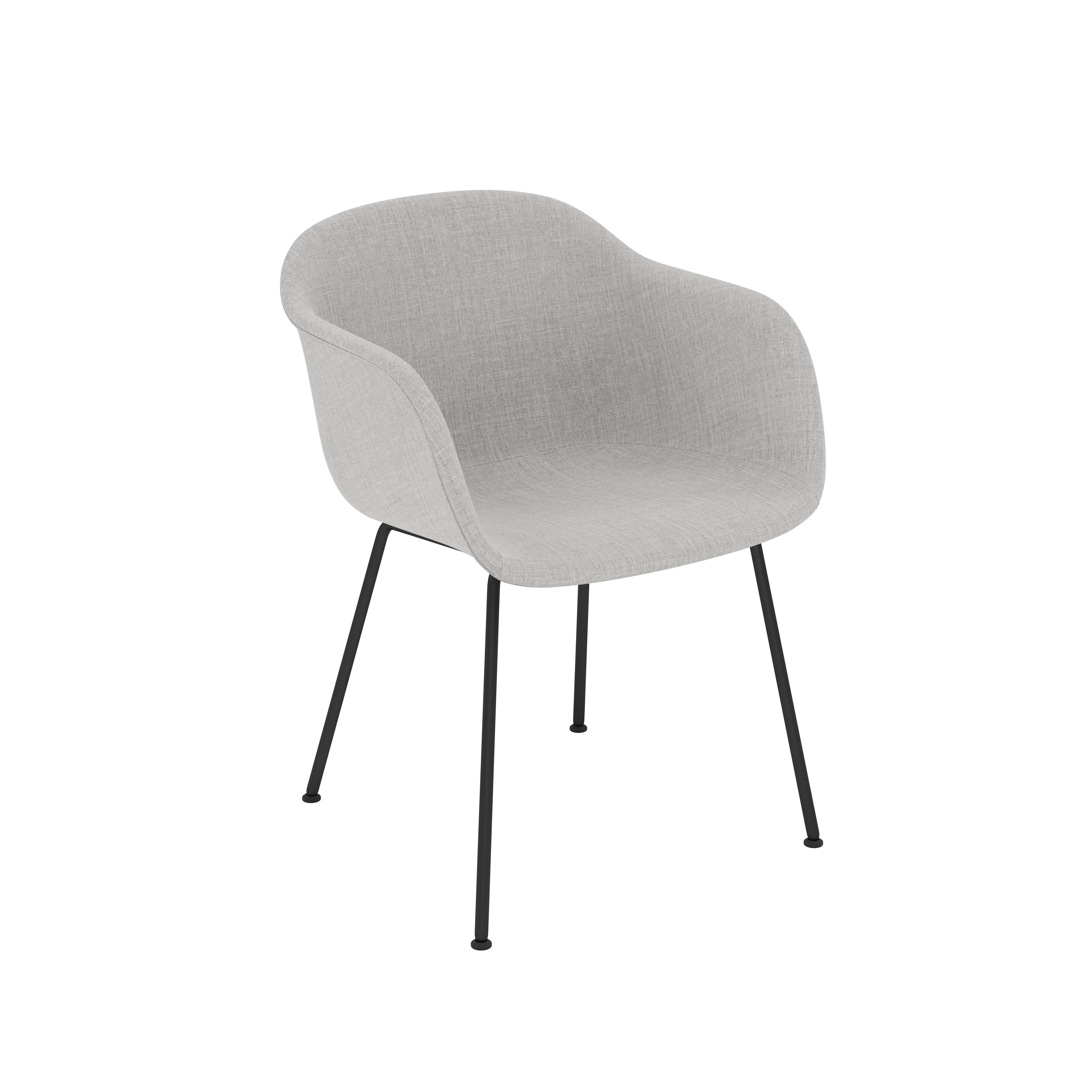 Fiber Dining Chair - Armchair,  Remix,  123 Grey,  Black Tube