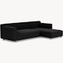 Barber Osgerby Asymetric Sectional - Left, Hourglass, Caviar, Chrome