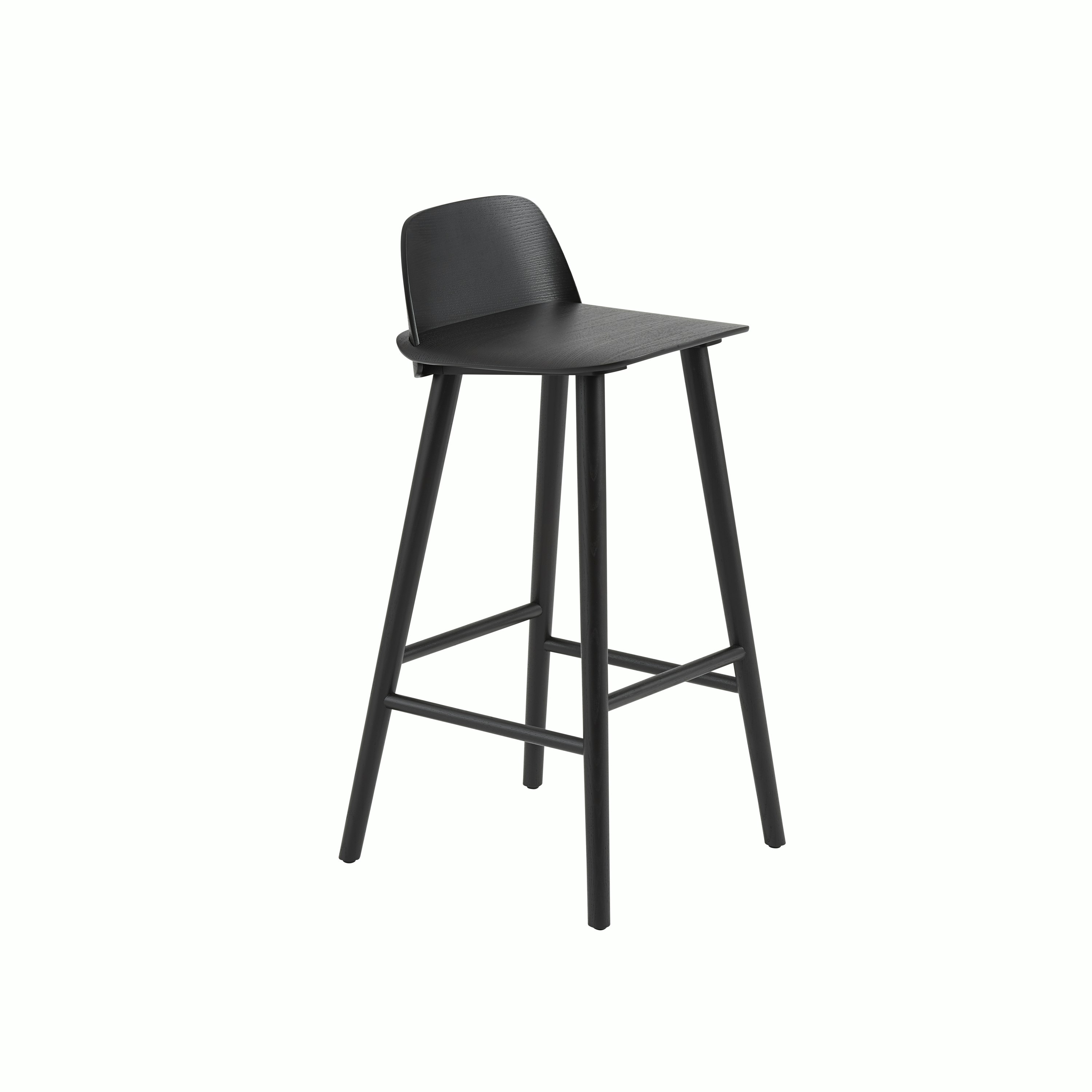 Nerd bar stool h75cm black Muuto 5000x5000 hi res