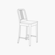 Counter Height - Armless - With Wood Seat