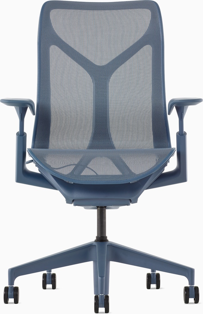 A nightfall mid-back Cosm Chair with height adjustable arms.