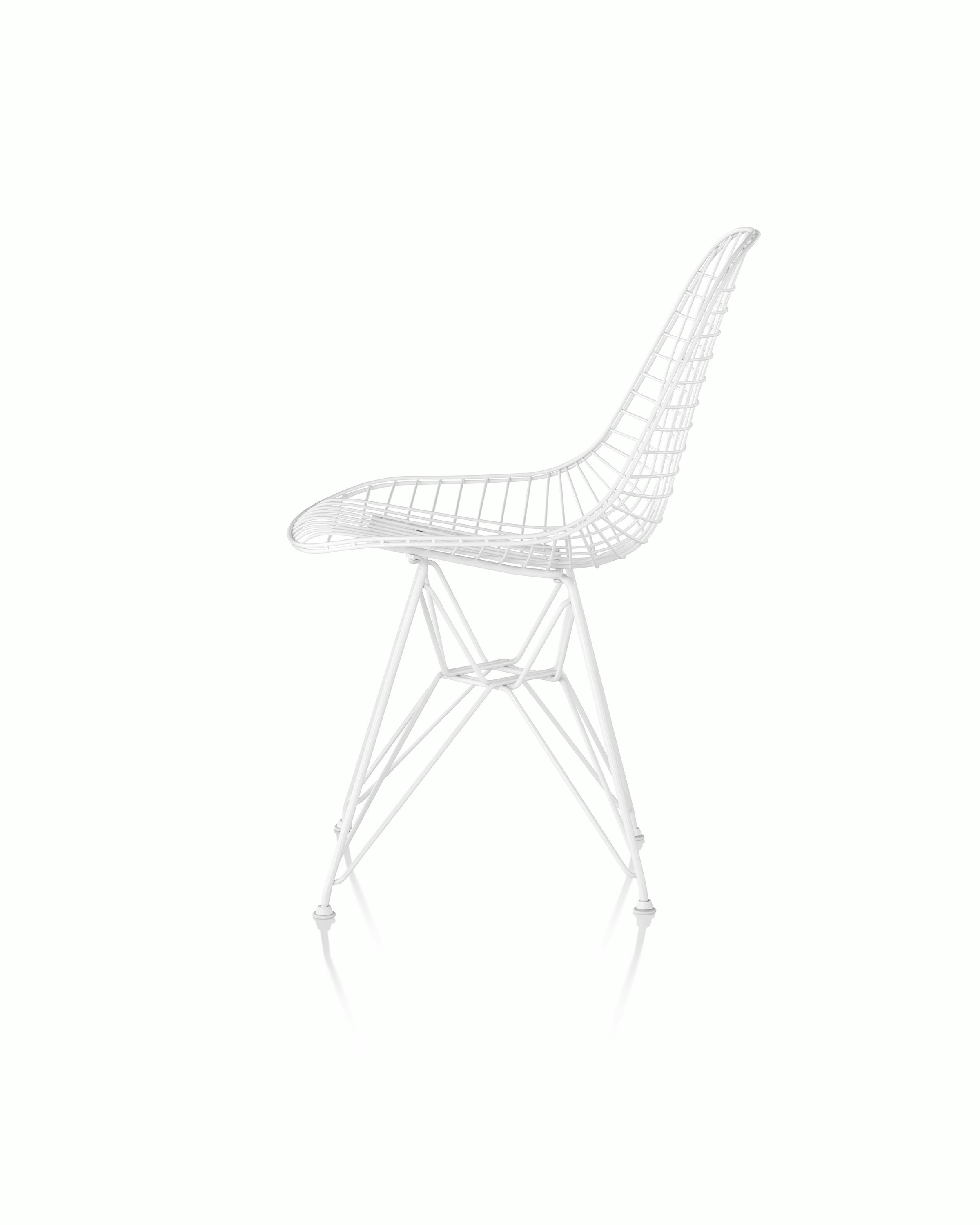Eames Wire Chair Outdoor with white finish and wire base.