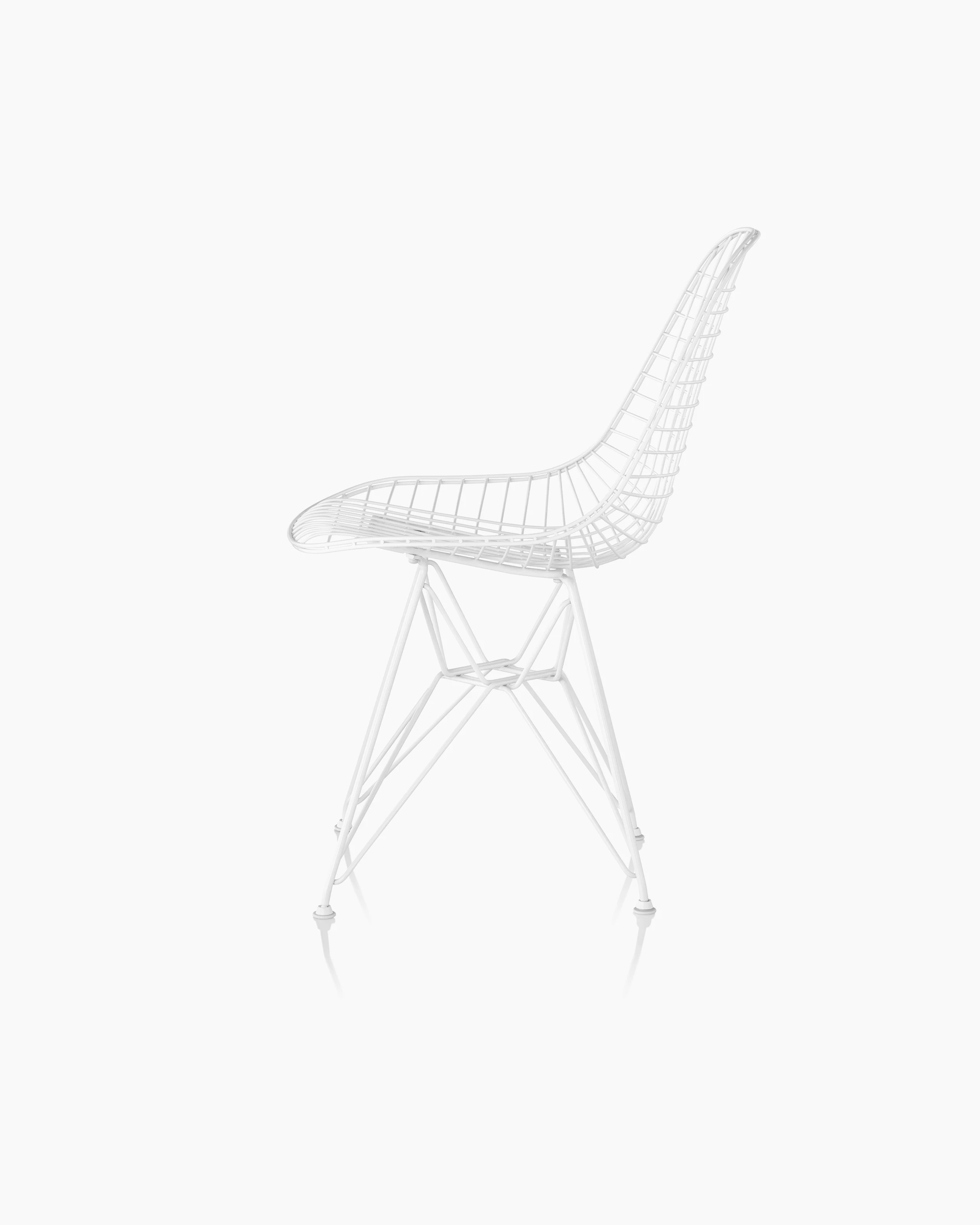 Eames Wire Chair Outdoor with white finish and wire base.
