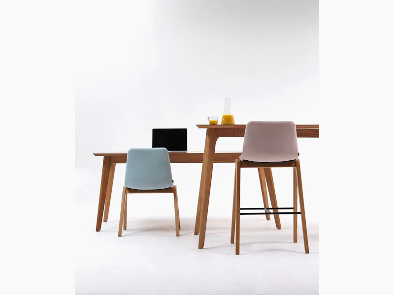 Dalby Conference Table with Viv Wood Chair and Viv Wood Stool
