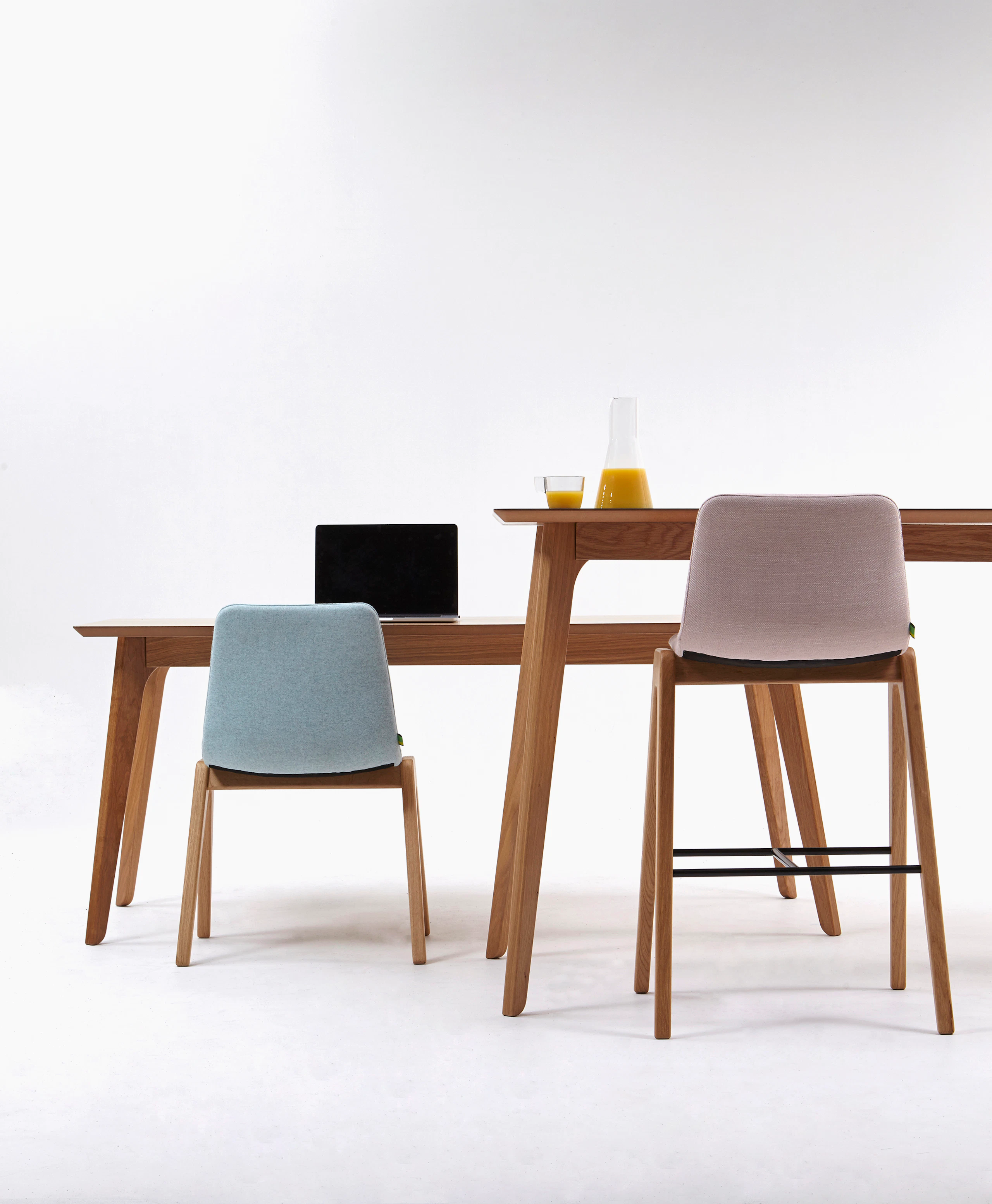 Dalby Conference Table with Viv Wood Chair and Viv Wood Stool