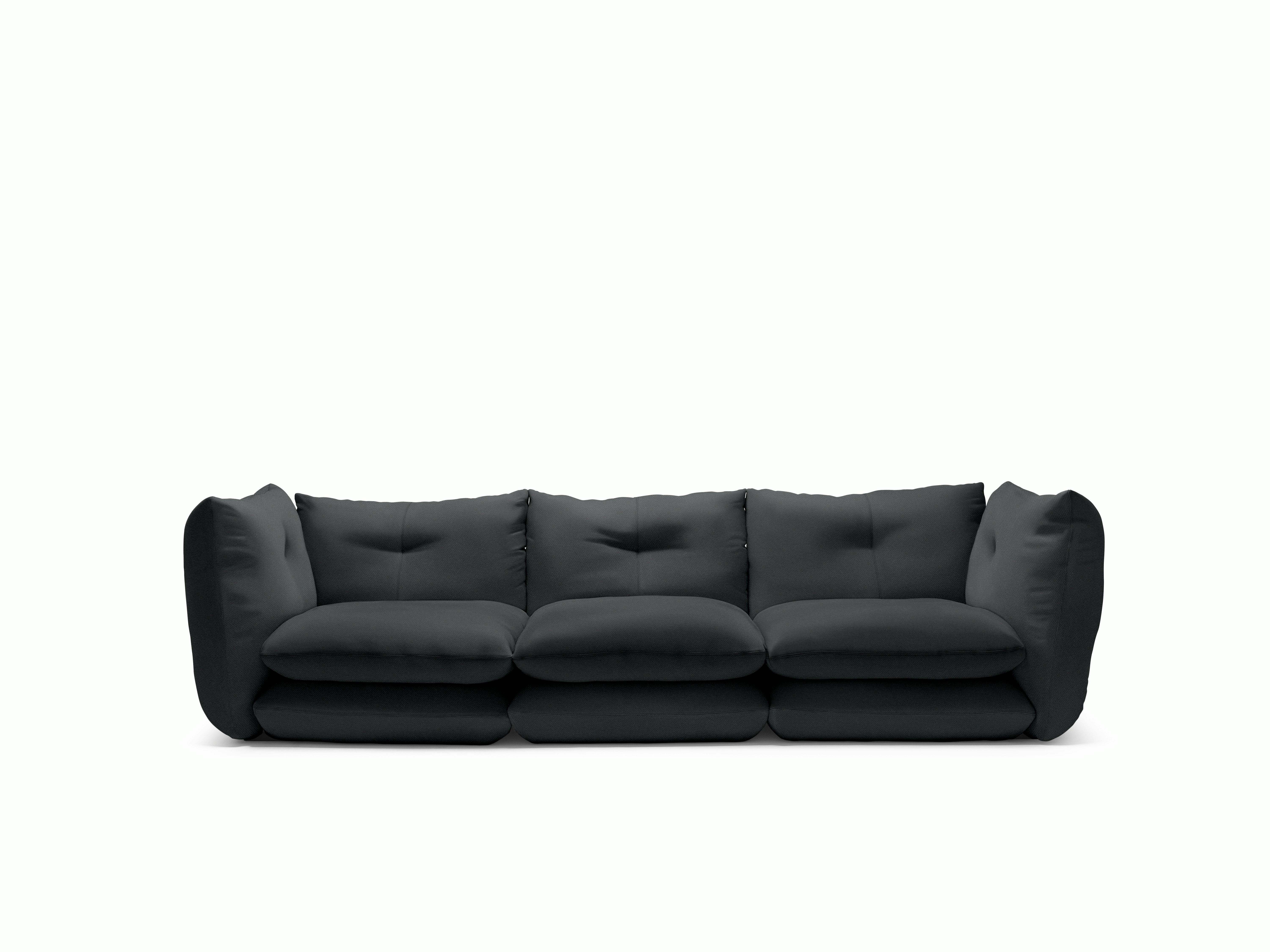 Pillo Sofa -  Three Seater, Standard, Utopia, Granite