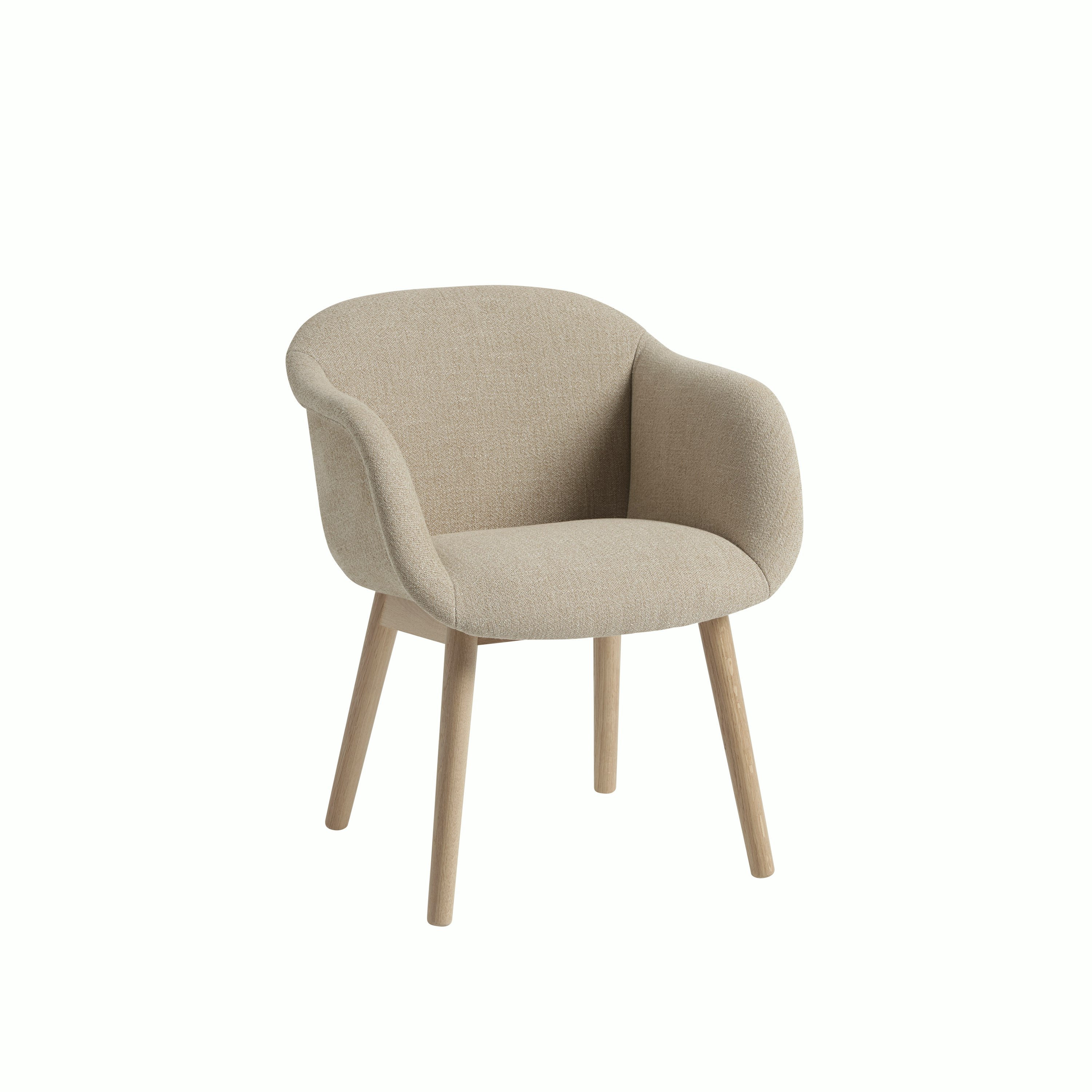 Fiber soft armchair wood base ecriture 240 oak