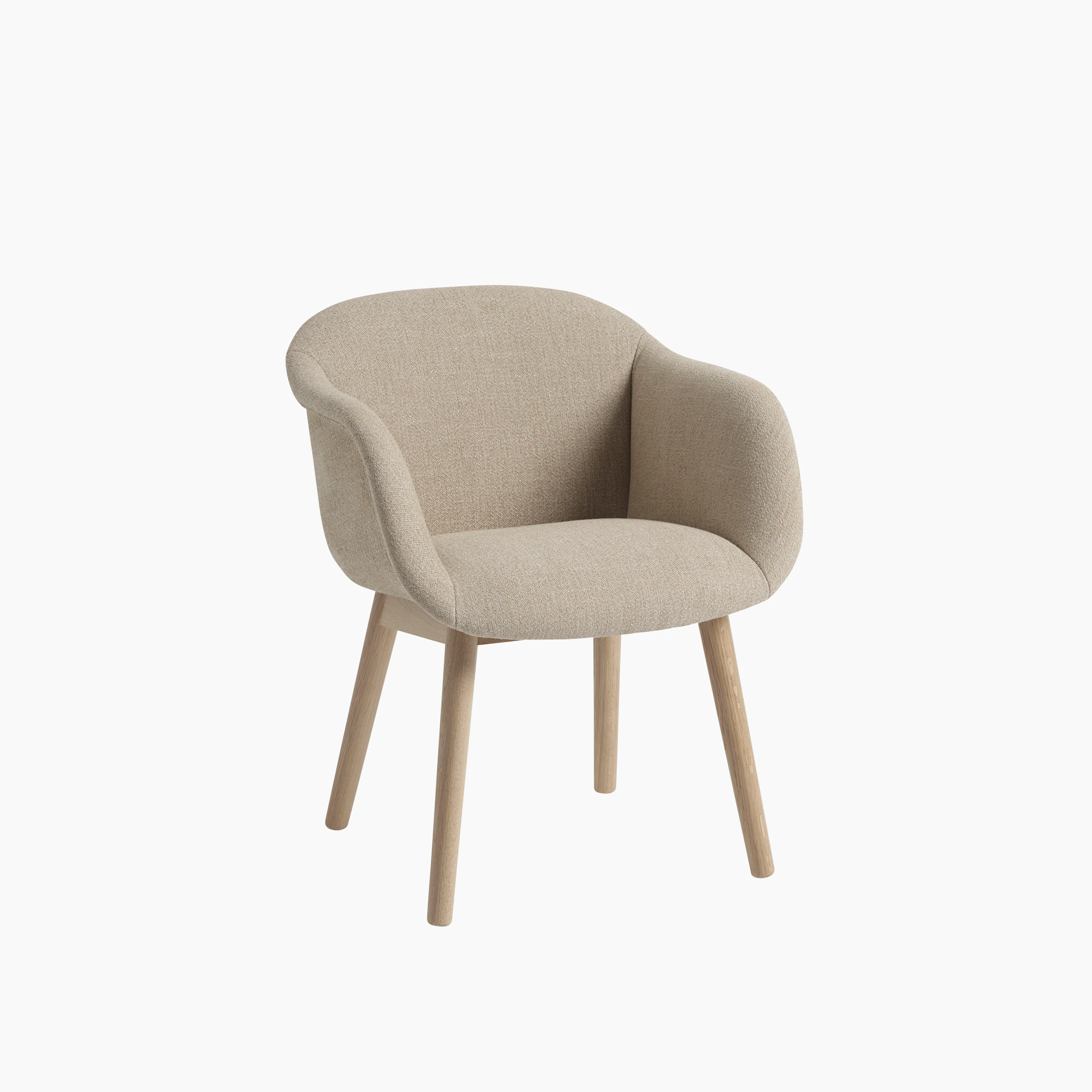 Fiber soft armchair wood base ecriture 240 oak