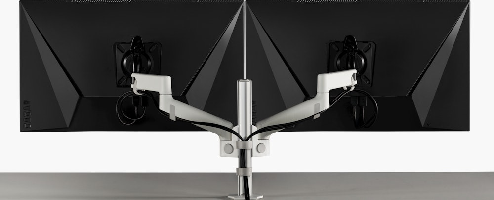 Lima Monitor Arm - Dual Arm, White
