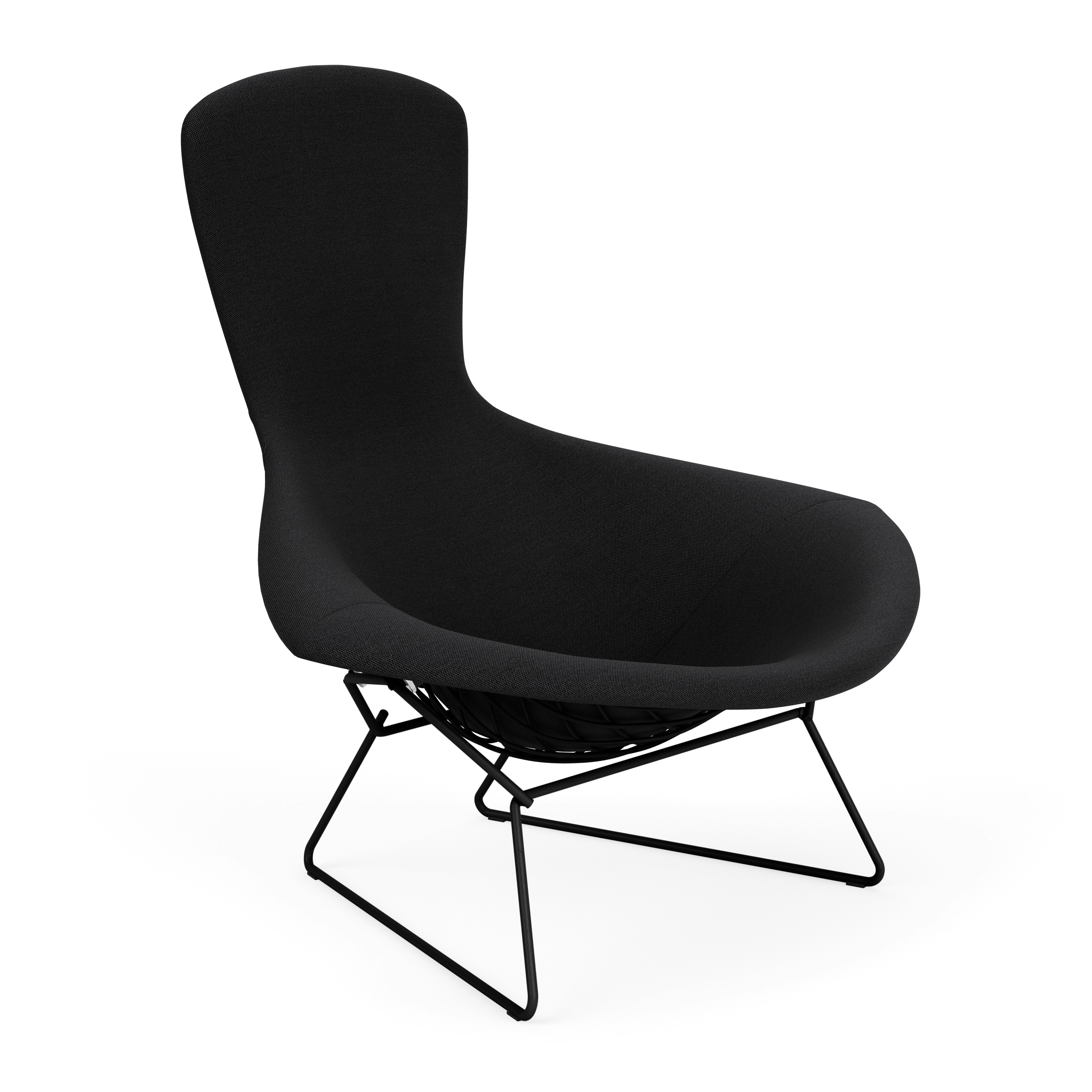 Bertoia Bird Lounge Chair, Black, Full Cover, Hourglass, Caviar