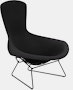 Bertoia Bird Lounge Chair, Black, Full Cover, Hourglass, Caviar