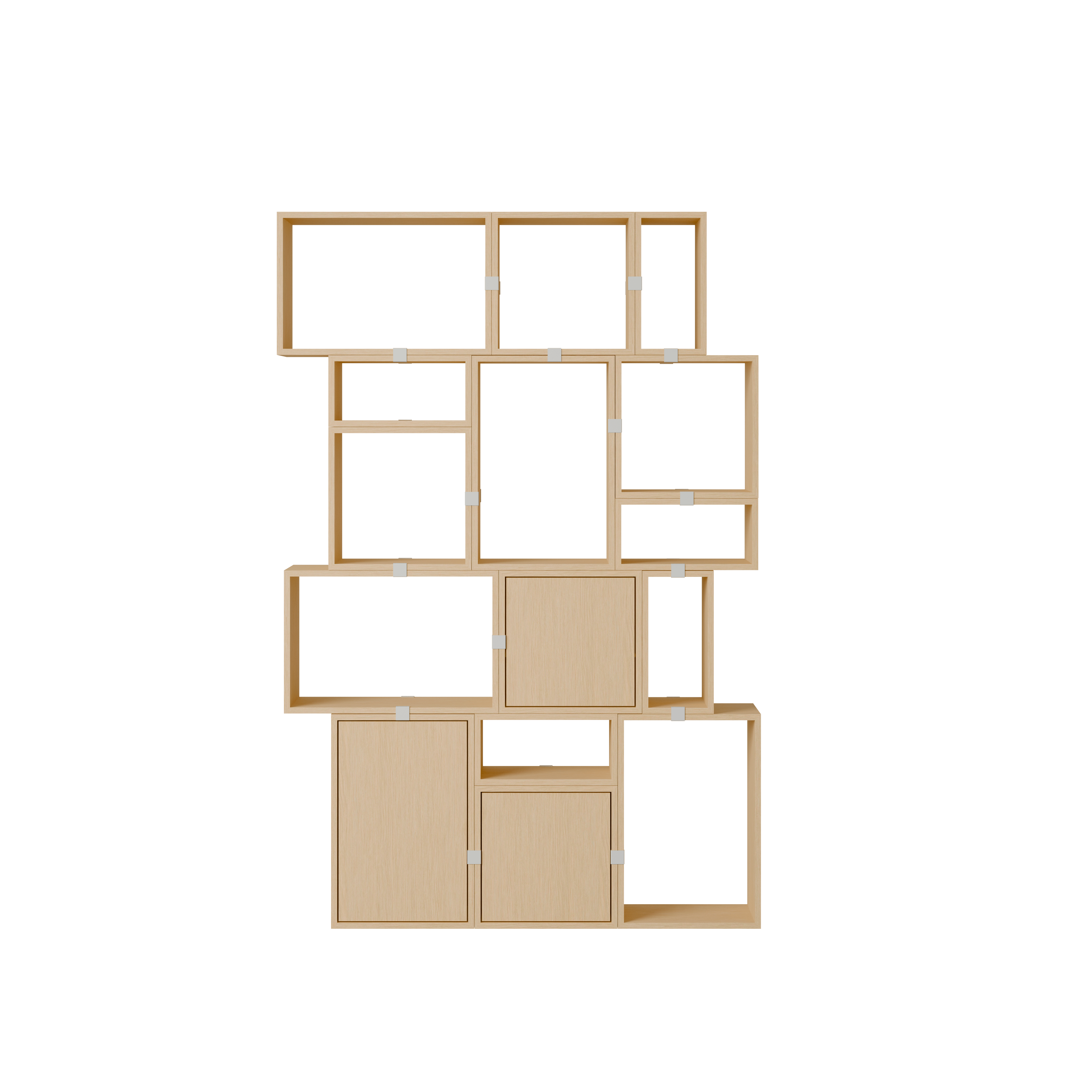 Stacked Storage Bookcase - Configuration 2, Oak, No Base