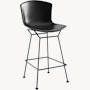 Bertoia Molded Shell Counter Stool, Black Shell, Black Frame
