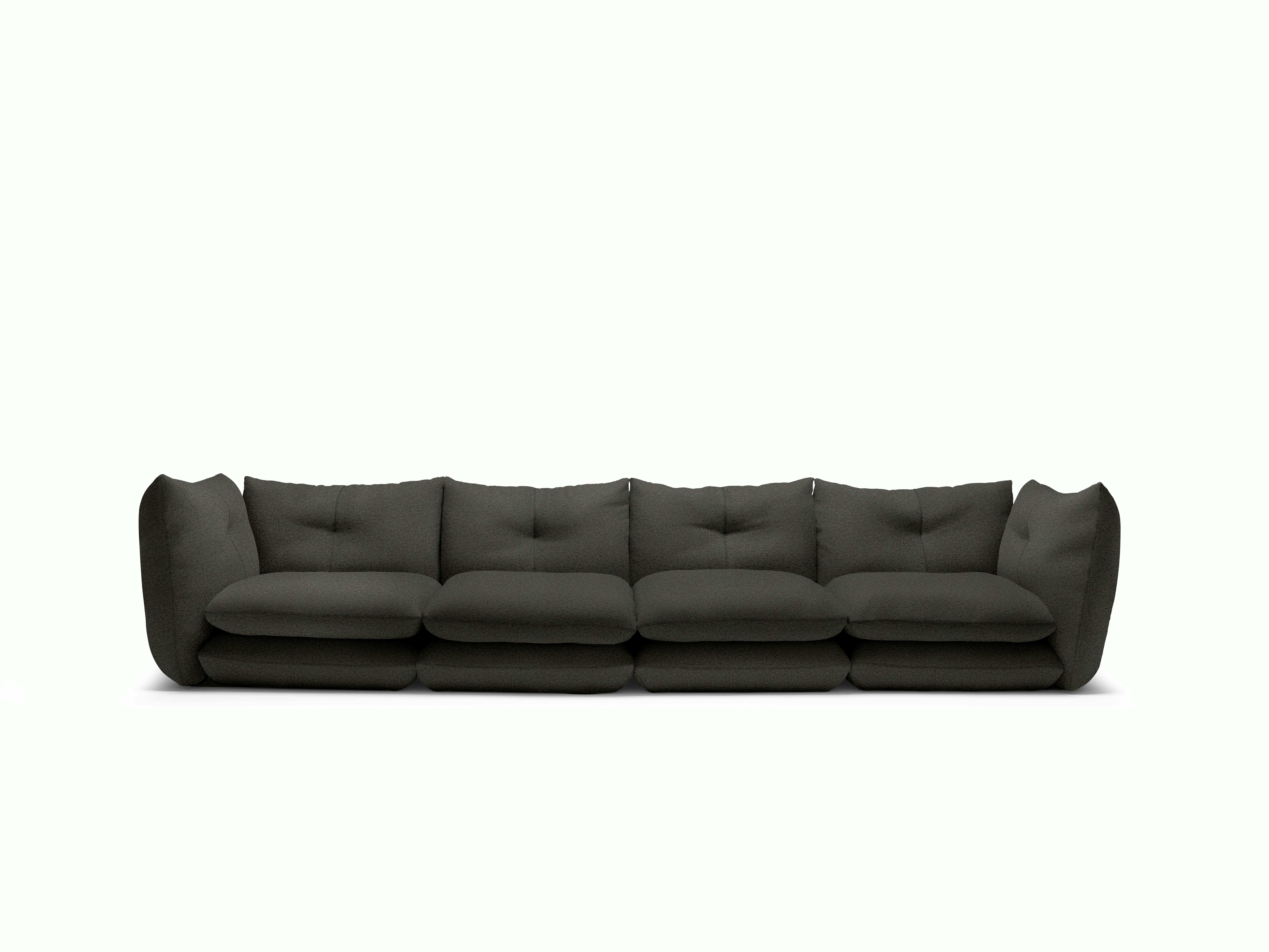 Pillo Sofa -  Four Seater,  Standard or Deep,  Puff,  Charcoal