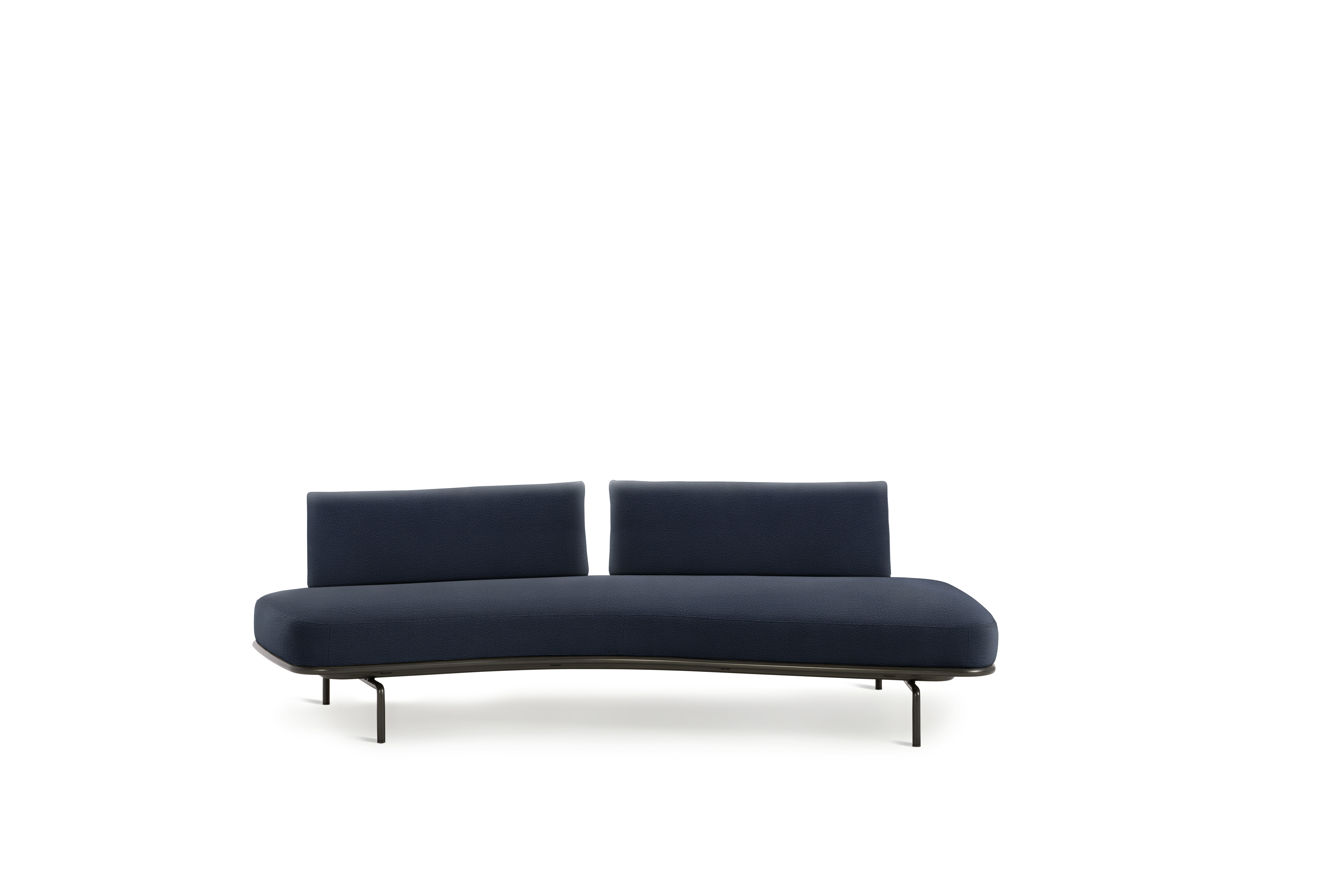 Panoramic Sofa - Right ,  Double Large,  Curly,  Blue,  Charcoal