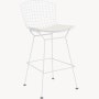 Bertoia Stool - Counter Height, With Seat Pad, White, Hourglass, Air