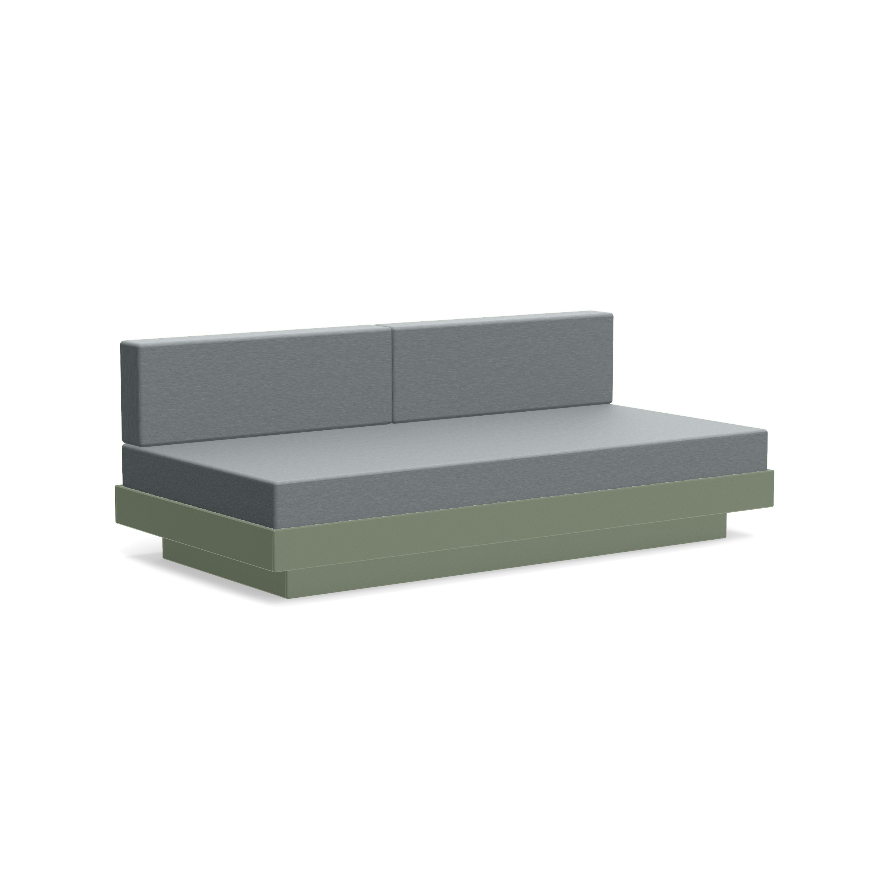Platform One Sectional Sofa - Sage Frame,  Charcoal Cushions