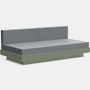 Platform One Sectional Sofa - Sage Frame,  Charcoal Cushions