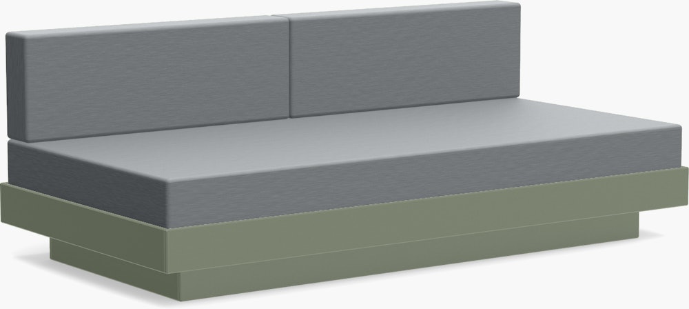 Platform One Sectional Sofa - Sage Frame,  Charcoal Cushions