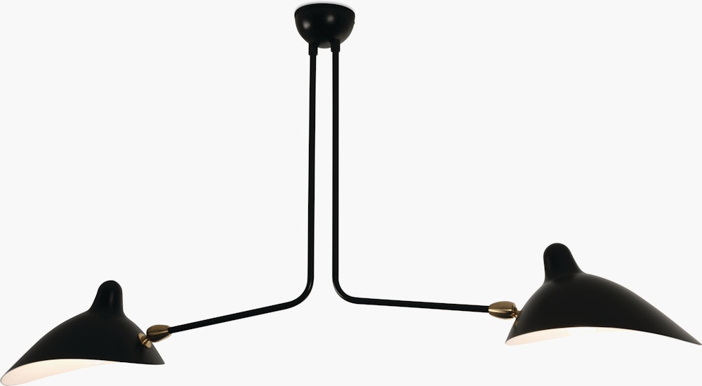 Serge Mouille Two Arm Ceiling Lamp