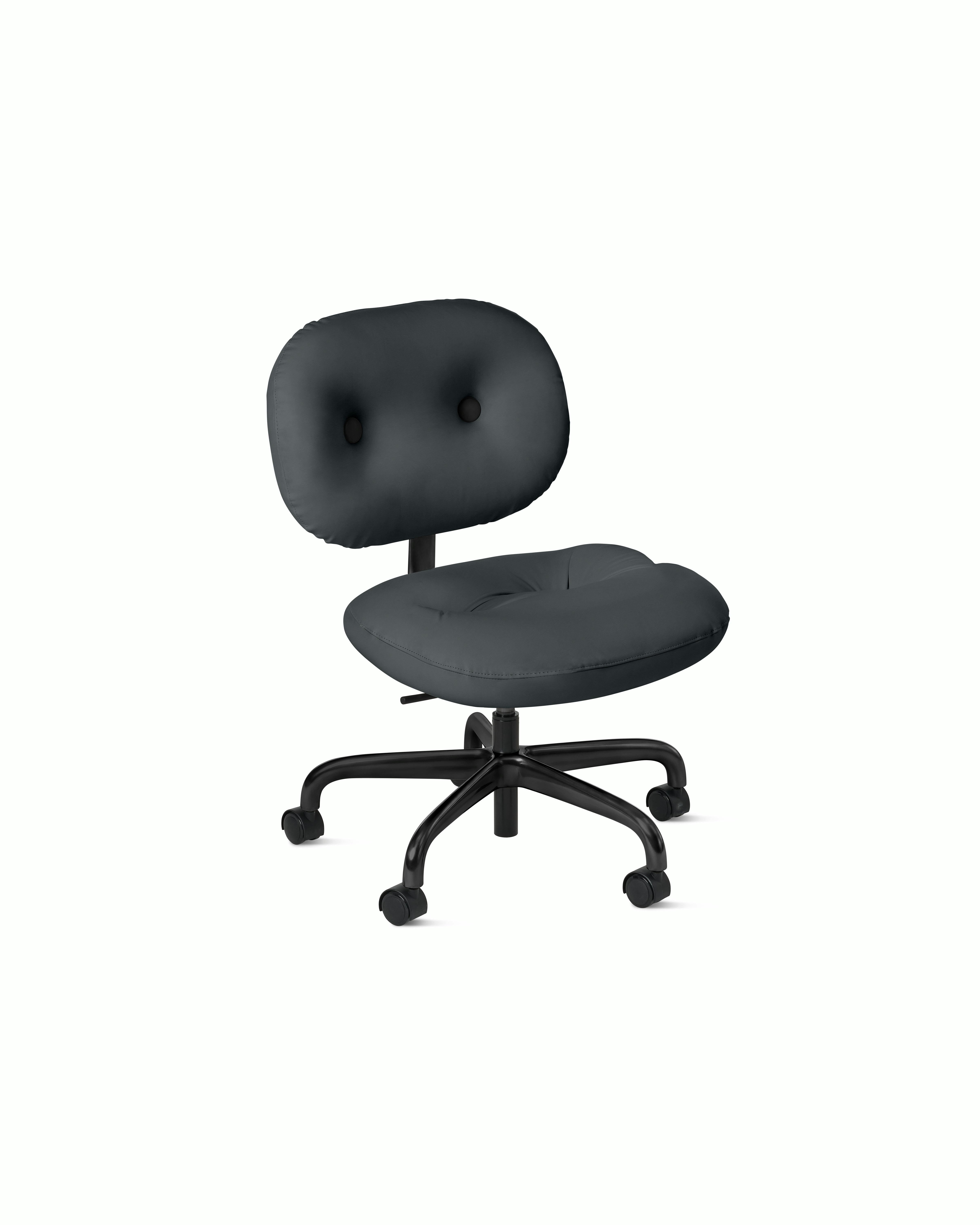 Morrison Hannah Task Chair - Without Arms,  Amalfi Leather,  Ponteprimario,  Black,  Soft Caster FSC Certified