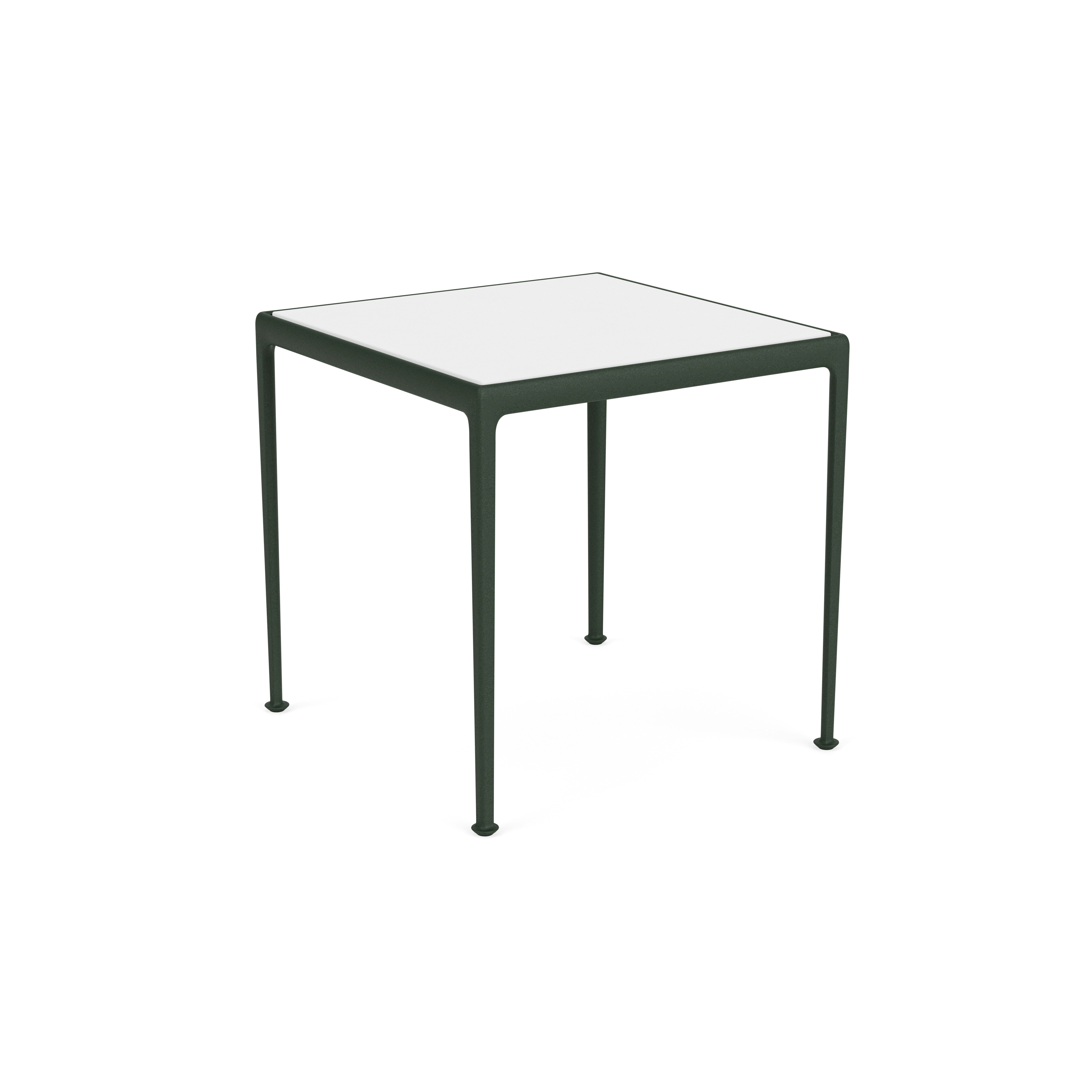 1966 Collection Porcelain Dining Table - 28" x 28"", White / Green"
