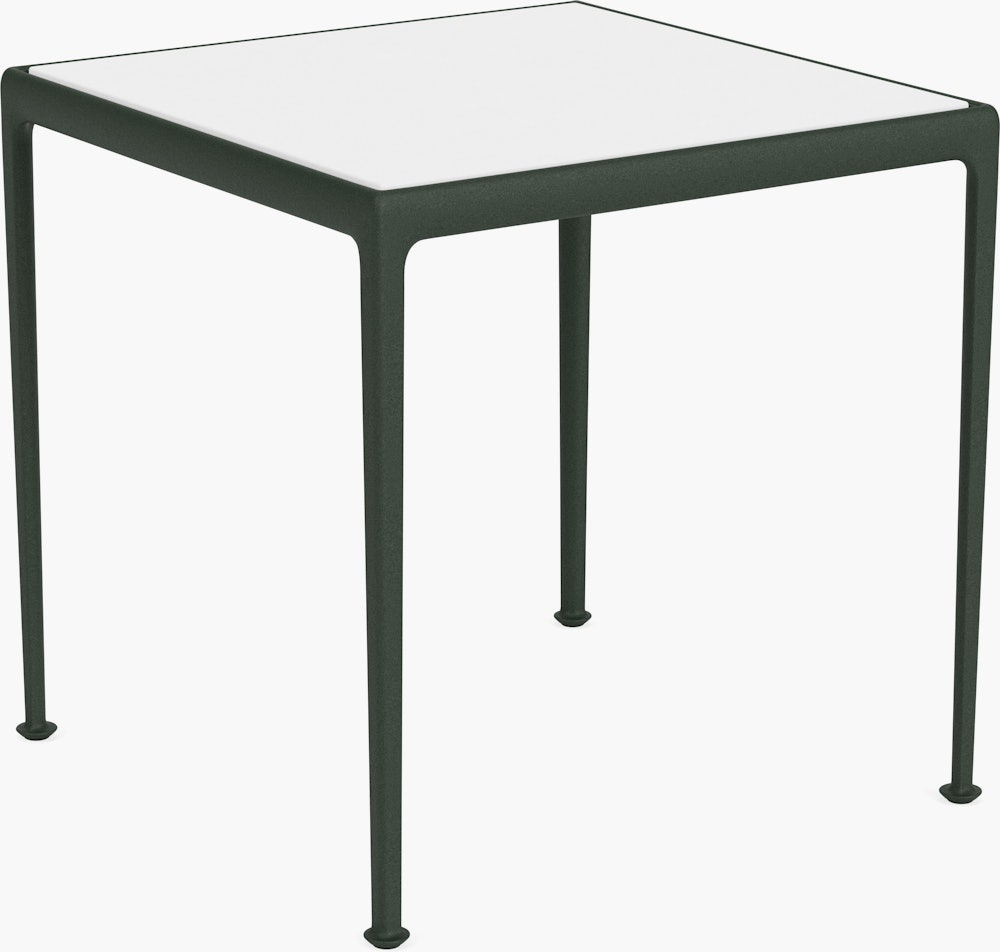 1966 Collection Porcelain Dining Table - 28" x 28"", White / Green"