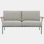 Settle Outdoor Sofa - Two Seater, Dark Green, Ribbed Weave, Thistle