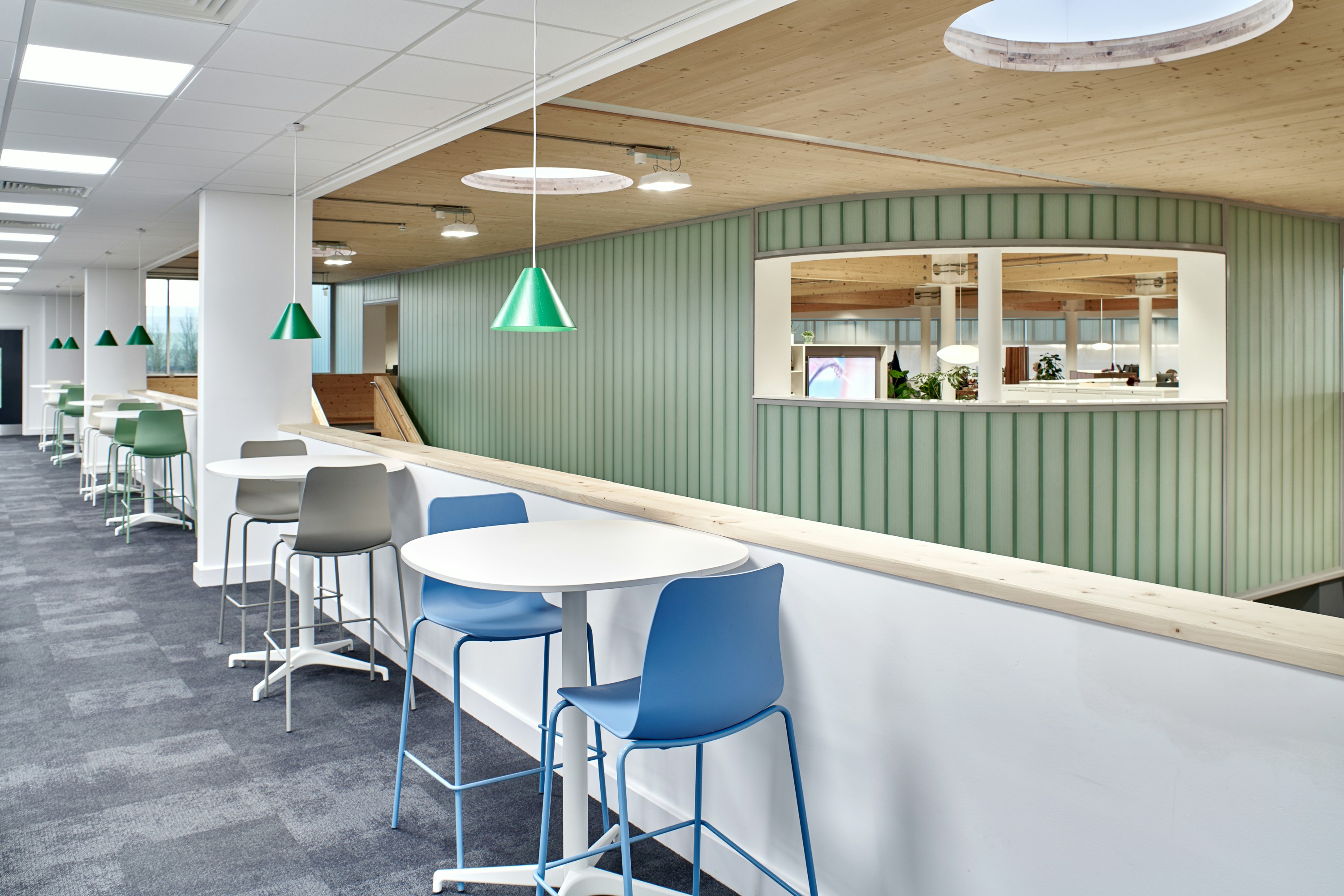 Polly stools at high Setu tables.