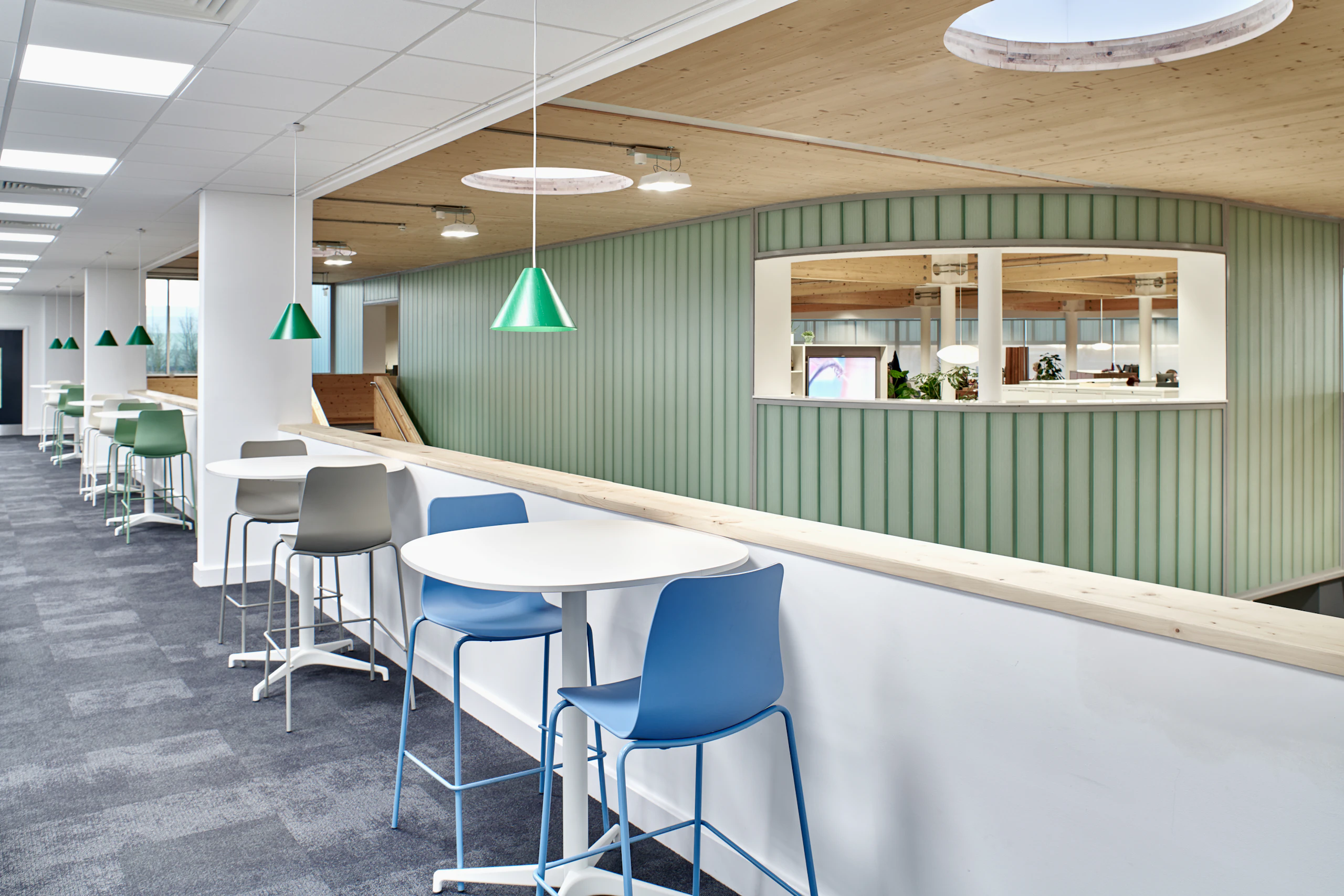 Polly stools at high Setu tables.