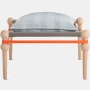 Twain Footstool in Acca Light Blue and Natural Beech