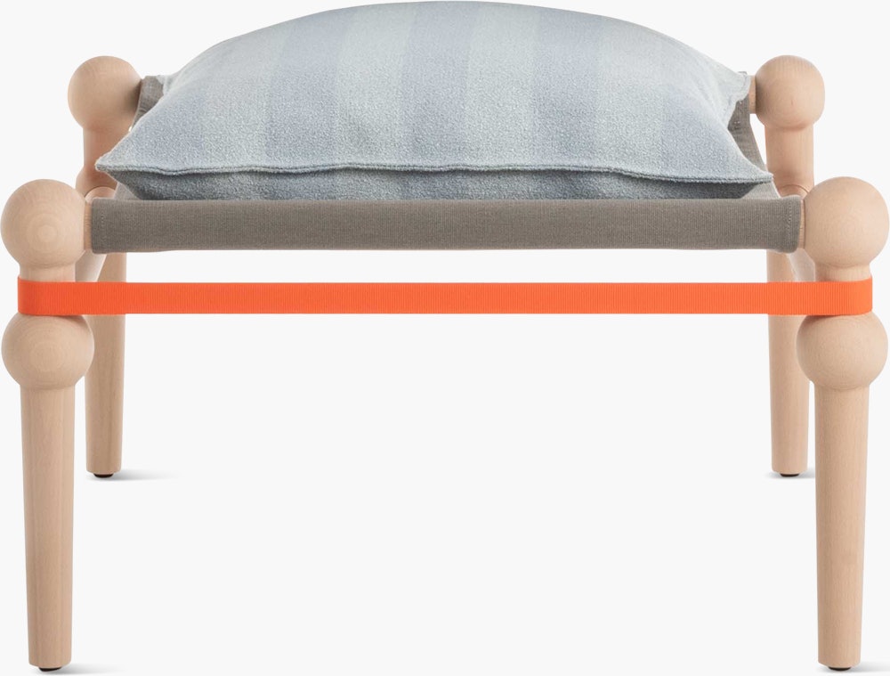 Twain Footstool in Acca Light Blue and Natural Beech