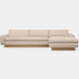 Mesa Sectional with Chaise - Right,  Amelia,  Bisque,  Oak