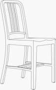1006 Navy Wood Chair