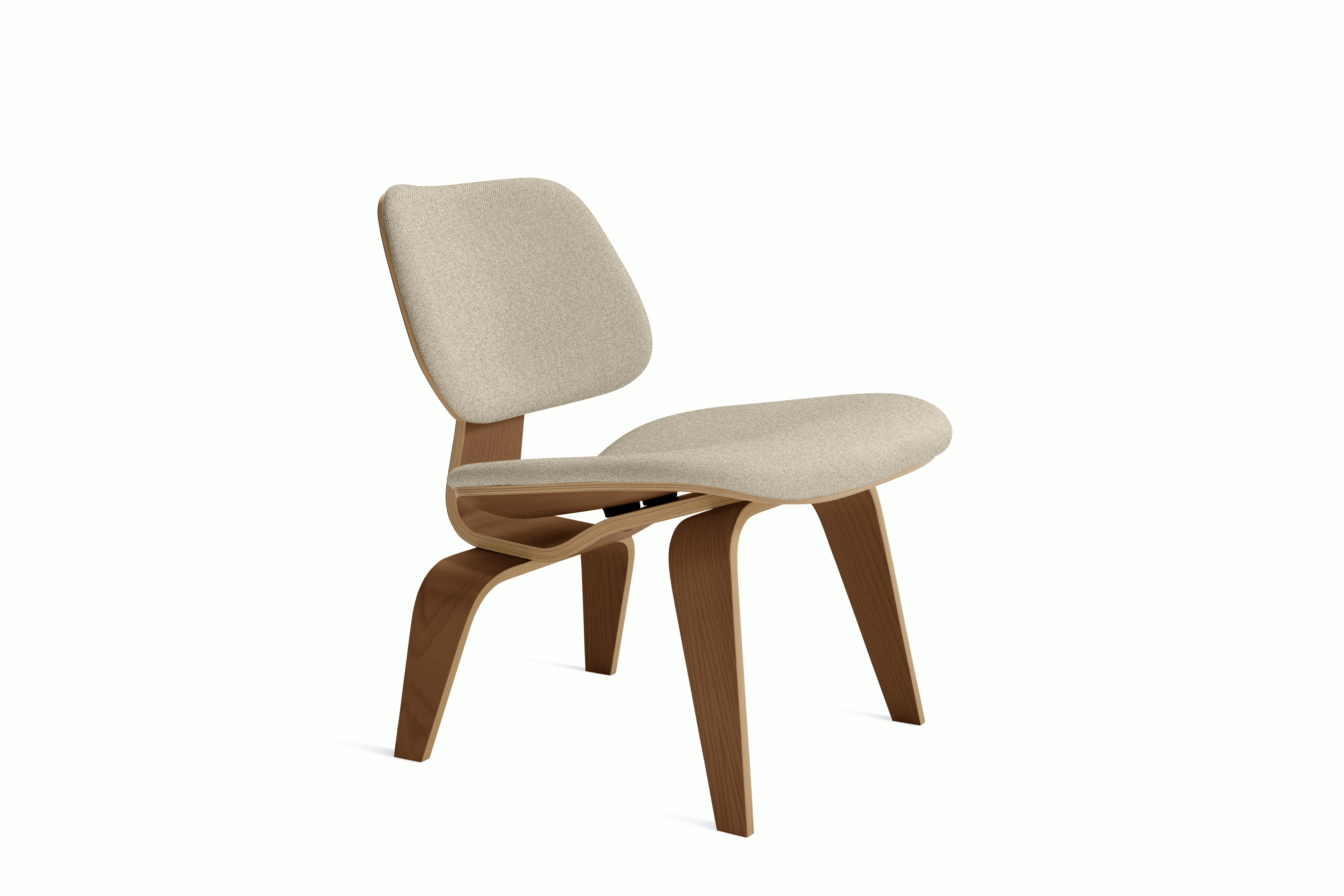 Eames Molded Plywood Lounge Chair Wood Base (LCW) - Upholstered,  Santos Palisander,  Mode,  Surf