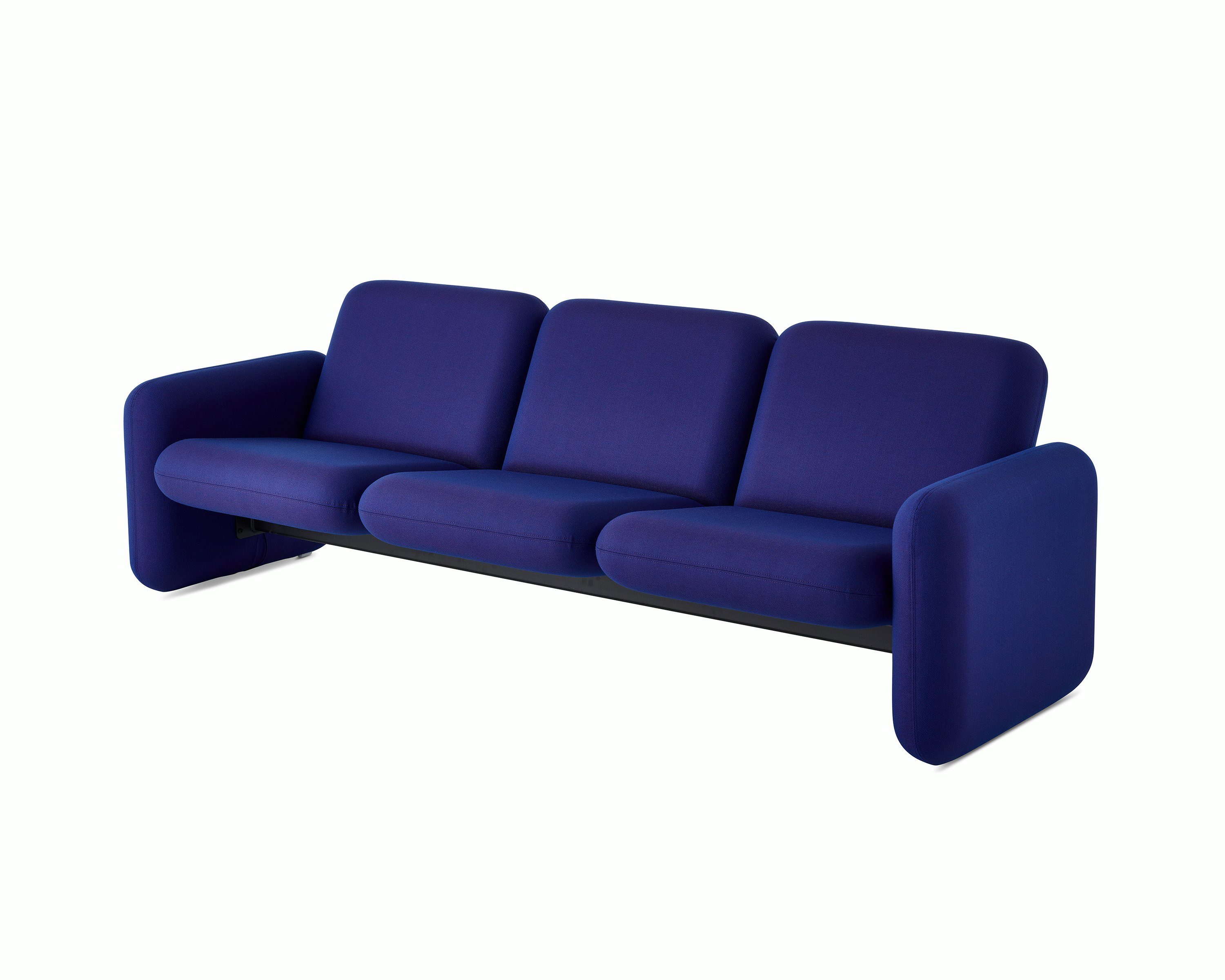 Front angle view of a Wilkes Modular Sofa Group 3 Seat Sofa in blue.