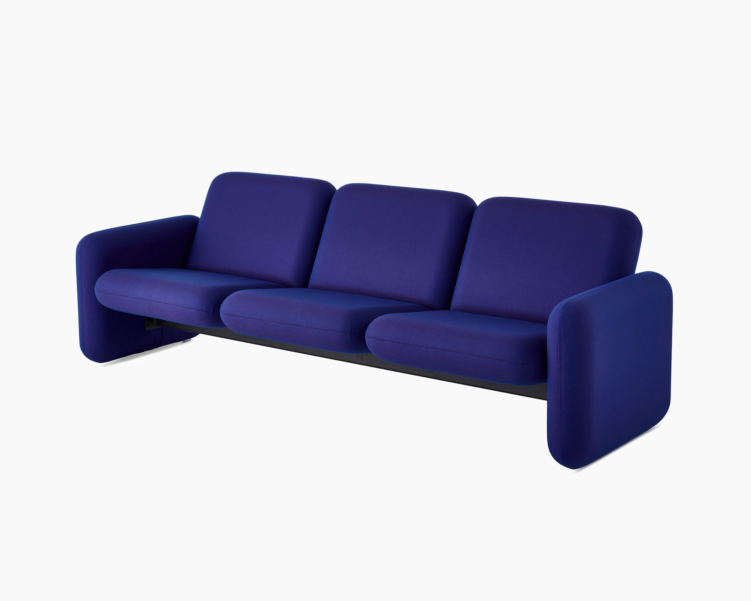 Front angle view of a Wilkes Modular Sofa Group 3 Seat Sofa in blue.